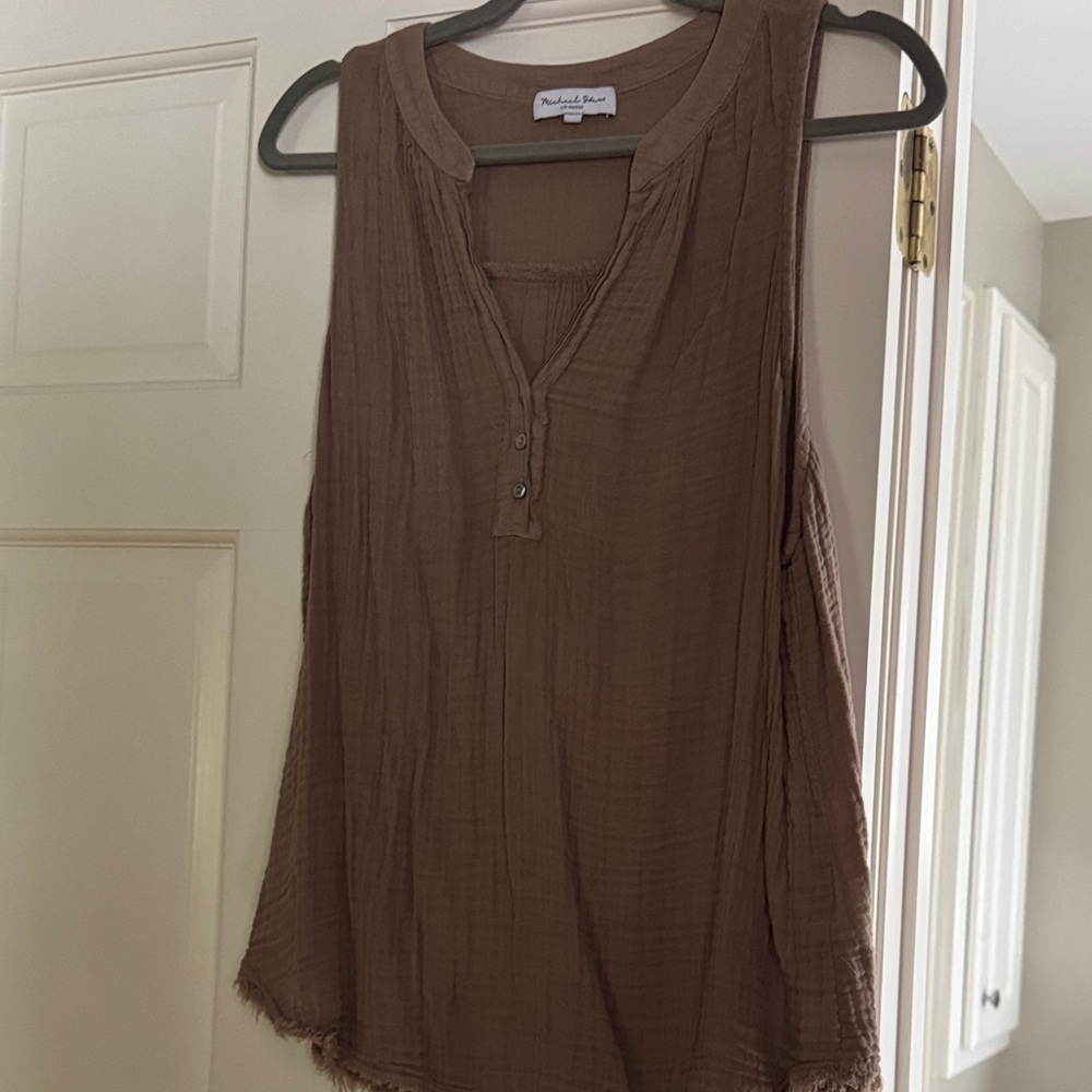 Michael Stars light Brown gauze Tank Top